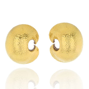 David Webb 18K Yellow Gold Crescent Oversized Earrings