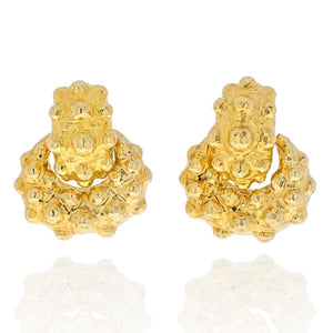 David Webb 18K Yellow Gold High Polish Bubble Doorknocker Earrings