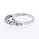 Platinum Arched Pave And Baguette Wedding Ring - The Back Vault