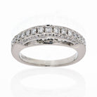 Platinum Arched Pave And Baguette Wedding Ring - The Back Vault