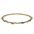 David Webb Yellow Gold Link Black Enamel Diamond Chain Necklace - The Back Vault