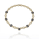 David Webb Yellow Gold Link Black Enamel Diamond Chain Necklace - The Back Vault