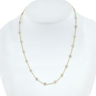 18K Yellow Gold 24 Round Cuts Diamonds by the Yard Necklace - The Back Vault