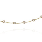 18K Yellow Gold 24 Round Cuts Diamonds by the Yard Necklace - The Back Vault