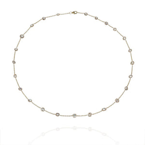 18K Yellow Gold 24 Old Cut Diamonds by the Yard Necklace