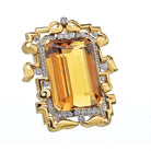 David Webb Large Topaz And Diamond Pendant On A Black Enamel Link Necklace - The Back Vault