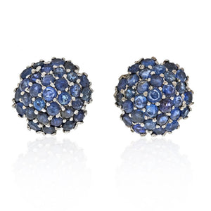 Sapphire Cluster Stud Earrings