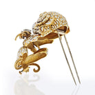 David Webb 18K Yellow Gold White Enamel Gypsy Monkey Brooch - The Back Vault