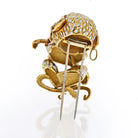 David Webb 18K Yellow Gold White Enamel Gypsy Monkey Brooch - The Back Vault