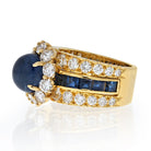 Van Cleef & Arpels 18K Yellow Gold Cabochon Blue Sapphire And Diamond Ring - The Back Vault