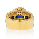 Van Cleef & Arpels 18K Yellow Gold Cabochon Blue Sapphire And Diamond Ring - The Back Vault