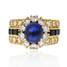 Van Cleef & Arpels 18K Yellow Gold Cabochon Blue Sapphire And Diamond Ring - The Back Vault