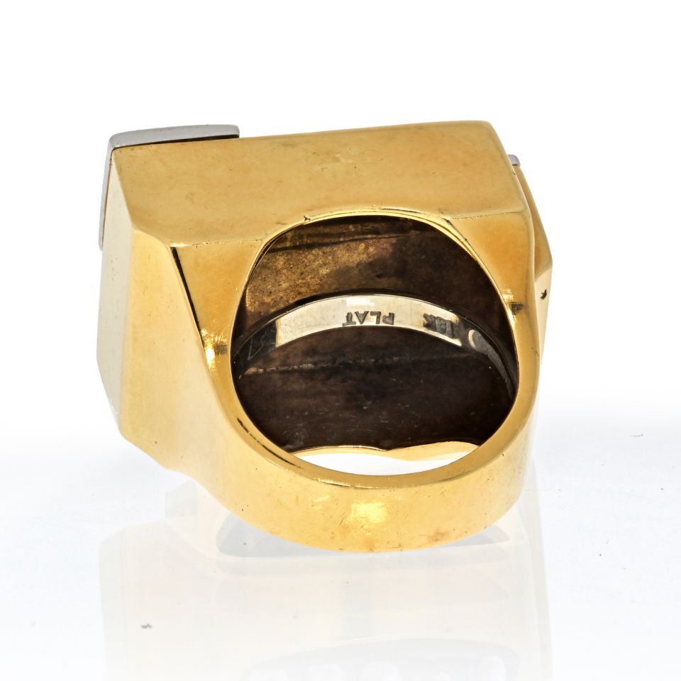 David Webb Black Enamel And Diamond Articulated Ring - The Back Vault