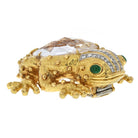 David Webb Platinum & 18K Yellow Gold Rock Crystal Diamond Frog Brooch - The Back Vault