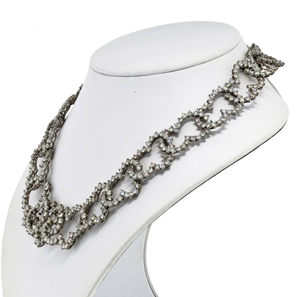 Angela Cummings Platinum 50 Carat Diamond Choker Necklace - The Back Vault