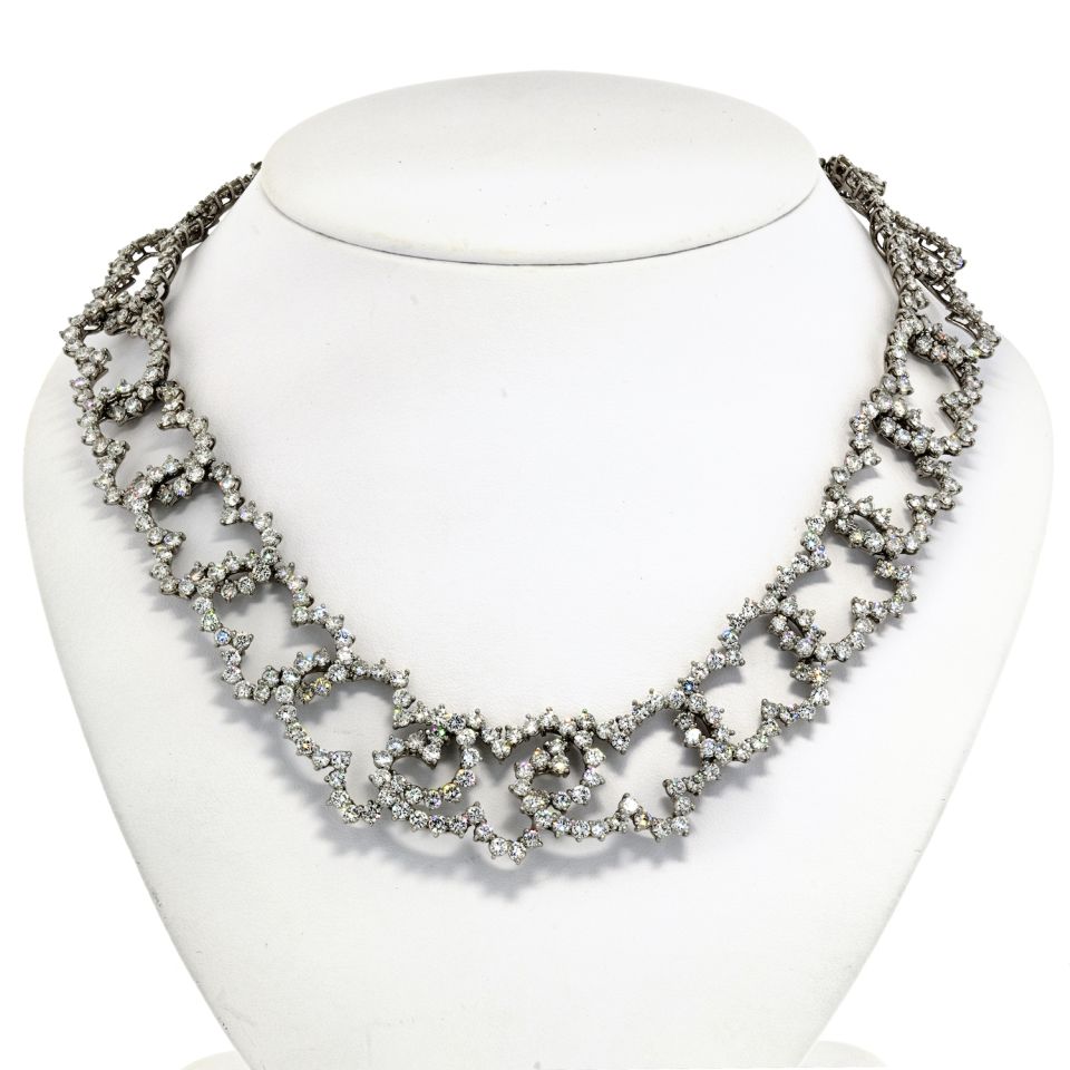 Angela Cummings Platinum 50 Carat Diamond Choker Necklace - The Back Vault