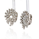 Van Cleef & Arpels Platinum 1940's Diamond Fan Vintage Earrings - The Back Vault