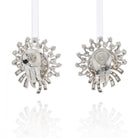 Van Cleef & Arpels Platinum 1940's Diamond Fan Vintage Earrings - The Back Vault