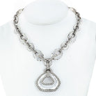 David Webb Platinum & 18K White Gold Carved Rock Crystal Diamond Necklace - The Back Vault