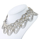 18K White Gold 60 Carat Cleopatra Diamond Bib Necklace - The Back Vault