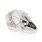 David Webb Platinum & 18K White Gold Rock Crystal Diamond Arch Ring - The Back Vault