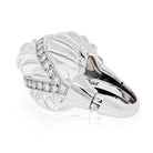 David Webb Platinum & 18K White Gold Rock Crystal Diamond Arch Ring - The Back Vault