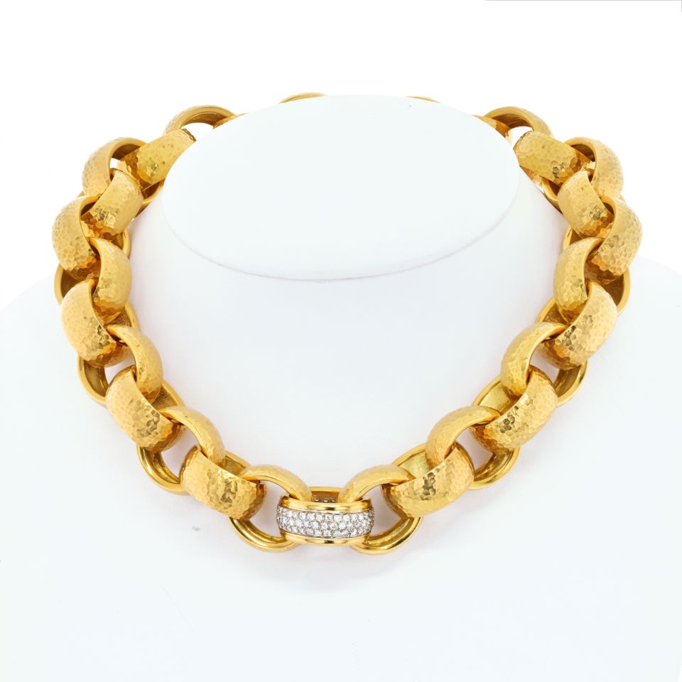 18K Yellow Gold Large Oversized Link Chain Necklace - The Back Vault