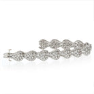 Platinum 22 Carat Round And Baguette Diamond Bracelet - The Back Vault