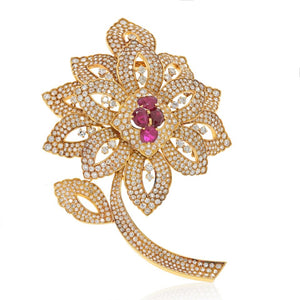 Mauboussin 18K Yellow Gold & Silver  Brooch