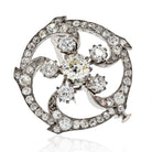 14K White Gold Victorian Circle Diamond 5.00cts Brooch - The Back Vault