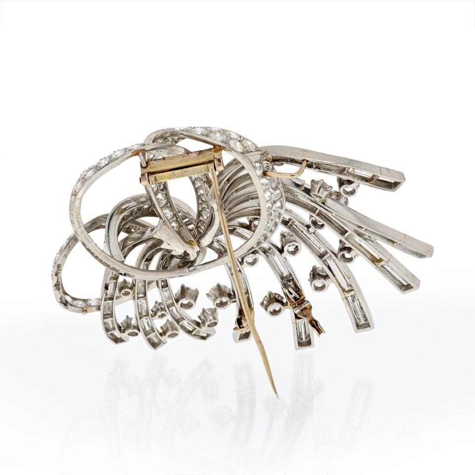 Platinum 35 Carats Diamond Spray 1950's Brooch - The Back Vault