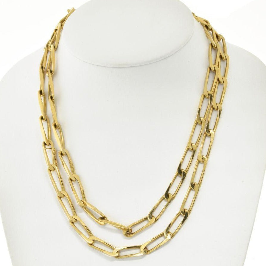 Cartier 18K Yellow Gold 40 inches 1970's Link Chain Necklace - The Back Vault