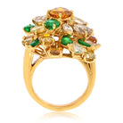 18K Yellow Gold Tutti Frutti Diamond And Color Stones Ring - The Back Vault