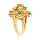 18K Yellow Gold Tutti Frutti Diamond And Color Stones Ring - The Back Vault