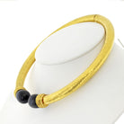 Lalaounis 22K Yellow Gold Hammered Lapis Collar Hinged Necklace - The Back Vault