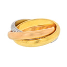 Cartier Platinum & 18K Yellow Gold Trinity Diamond Ring - The Back Vault