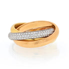 Cartier Platinum & 18K Yellow Gold Trinity Diamond Ring - The Back Vault