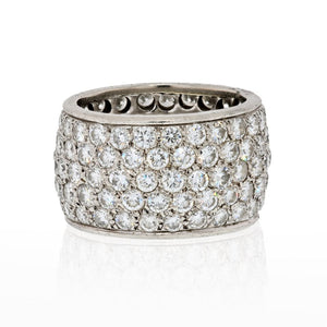 Van Cleef & Arpels Platinum 6cts Round Diamond Wide Ring