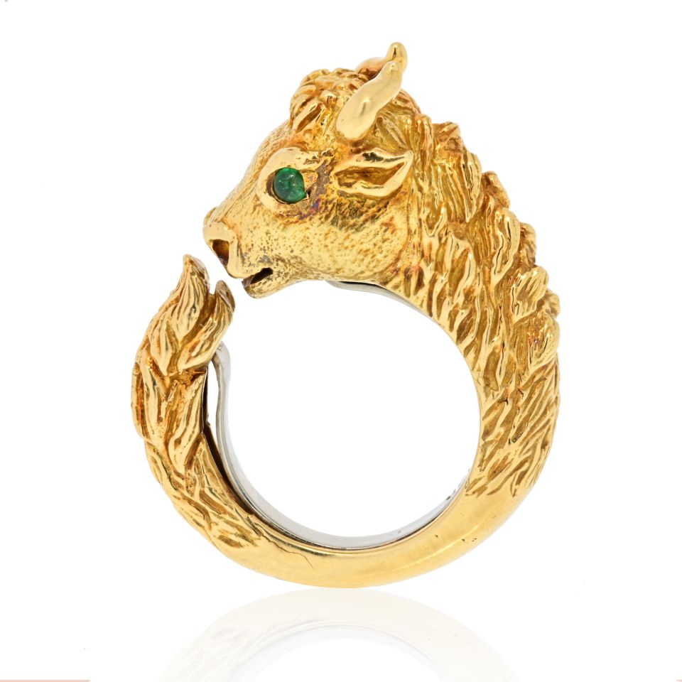 David Webb 18K Yellow Gold 1970's Vintage Bull Ring - The Back Vault