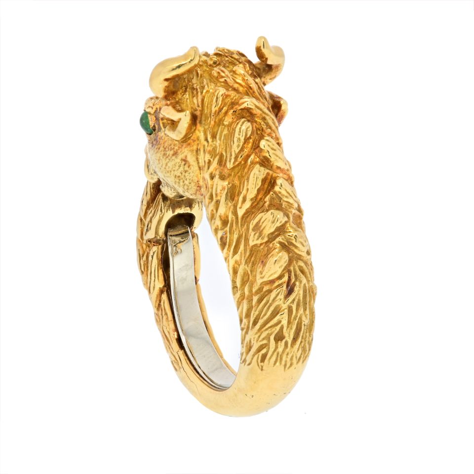 David Webb 18K Yellow Gold 1970's Vintage Bull Ring - The Back Vault