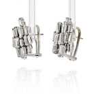 Platinum 1960's Baguette Diamond Earrings - The Back Vault