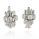 Platinum 1960's Baguette Diamond Earrings - The Back Vault