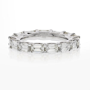 5.50cts Horizontal Emerald Cut Diamond Eternity Eternity Band