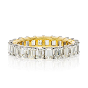 14K Yellow Gold 4.25cts Emerald Cut Diamond Eternity Eternity Band