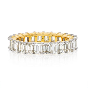 14K Yellow Gold 4.25cts Emerald Cut Diamond Eternity Eternity Band