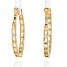 14K Yellow Gold Emerald Cut Diamond 5.25cts Earrings - The Back Vault