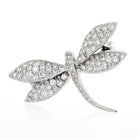 18K White Gold 2.50cts Diamond Dragonfly Brooch - The Back Vault