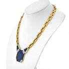 David Webb Platinum & 18K Yellow Gold Onyx Octagon Open Link Chain Necklace - The Back Vault