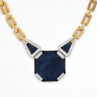 David Webb Platinum & 18K Yellow Gold Onyx Octagon Open Link Chain Necklace - The Back Vault