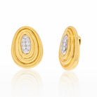 David Webb Platinum & 18K Yellow Gold Textured Gold And Diamond Earrings - The Back Vault